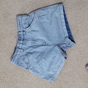 ABrand 3in pleated denim shorts